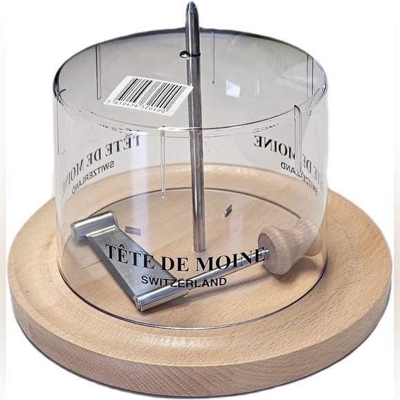Tête de Moine Cheese Curler Girolle Switzerland - 8” Swiss Wood Base Dome Cover - Picture 1 of 10